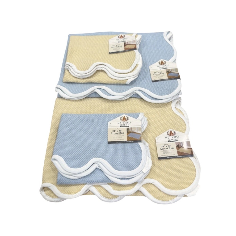 My Texas House 24x38 Yellow Scallop Indoor/Outdoor Layering Rug - Picture 6 of 6